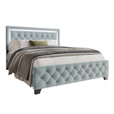 Oluma Twin Bed side angle showing tufted headboard
