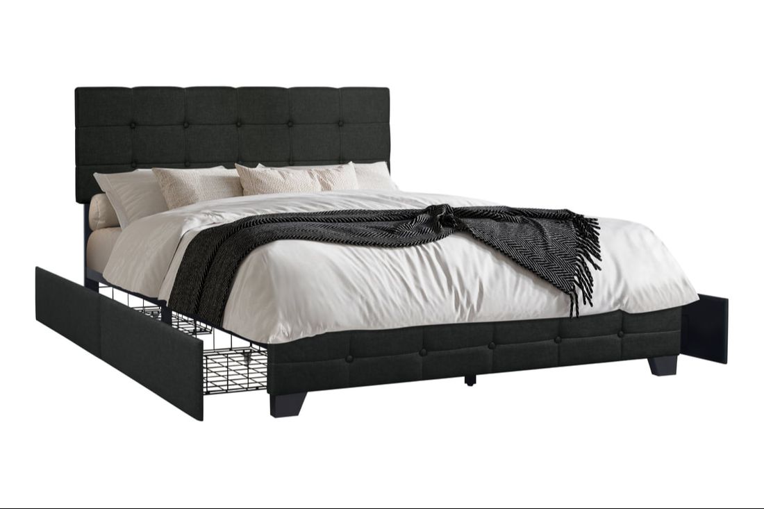 Hectic Black Platform Queen Bed
