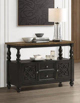 Hilara Brown and Gray Modern Solid Wood Dining Sideboard front view
