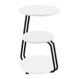 Black metal frame and round shape of side table