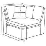 side view of Hobson 6-Piece Upholstered Modular Sectional Sofa Ivory sectional sofa