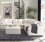 side view of Hobson 6-Piece Upholstered Modular Sectional Sofa Ivory sectional sofa