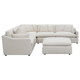 room view of Hobson 6-Piece Upholstered Modular Sectional Sofa Ivory sectional sofa