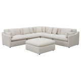 main view of Hobson 6-Piece Upholstered Modular Sectional Sofa Ivory sectional sofa