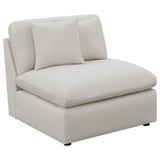 side view of Hobson 6-Piece Upholstered Modular Sectional Sofa Ivory sectional sofa