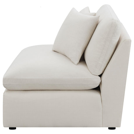 Elegant topstitched accents on ivory Hobson Chair