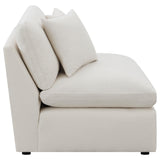 Plastic feet and frame detail of Hobson Armless Chair