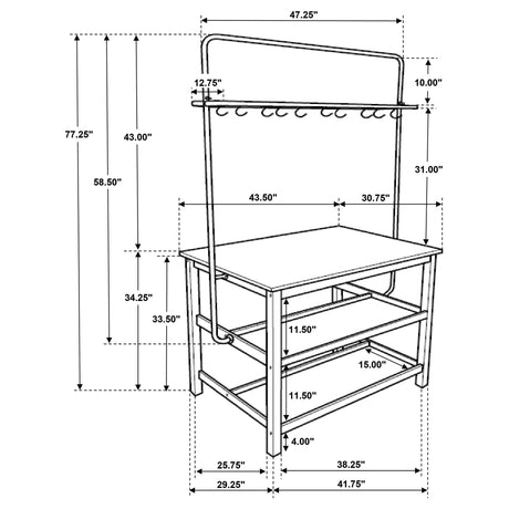 Kitchen island set in casual kitchen setting