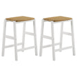 Hollis wood counter height backless bar stool front angle