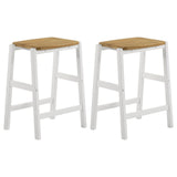 Hollis wood counter height backless bar stool front angle