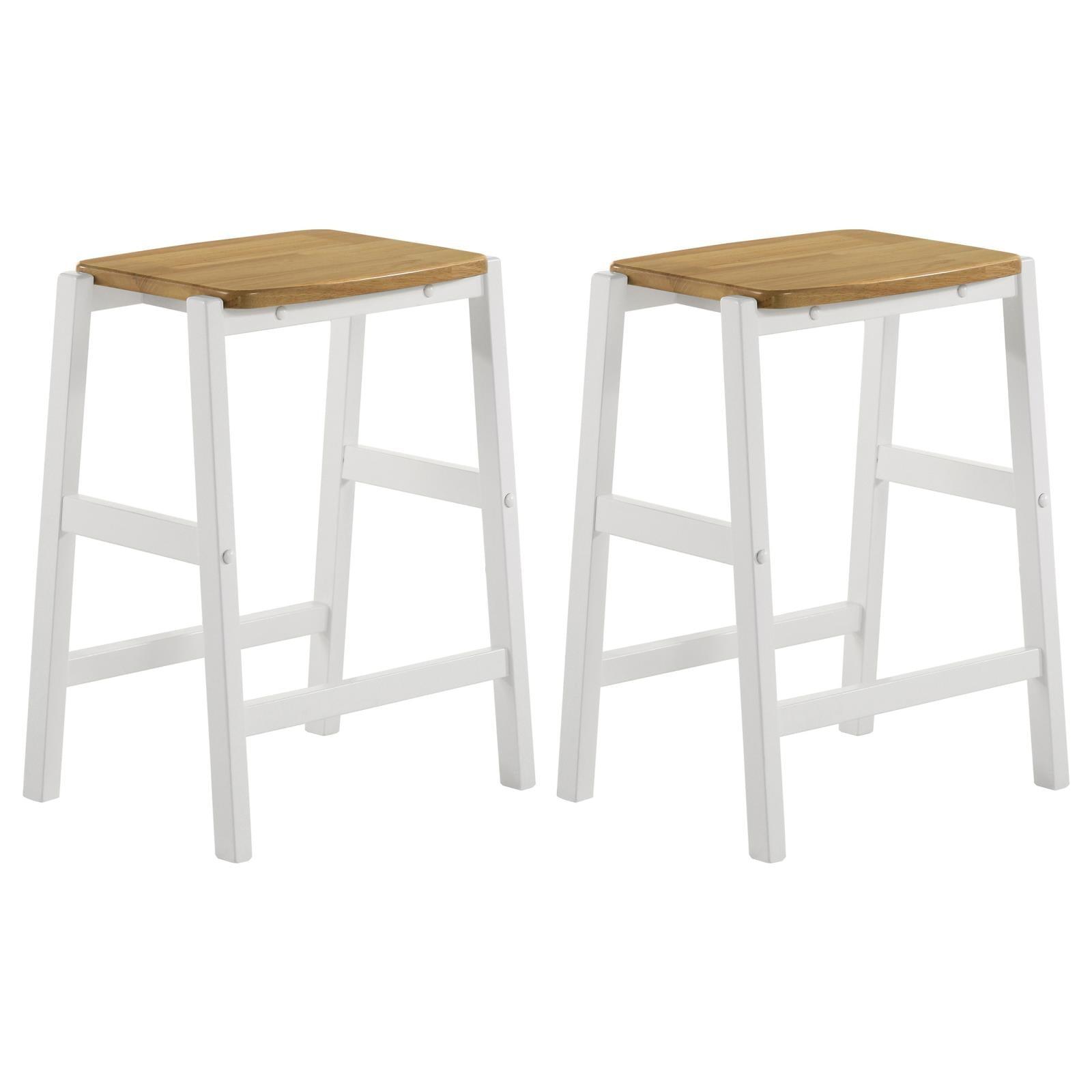 Hollis wood counter height backless bar stool front angle