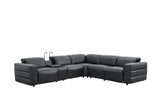 Holly Black Italian Leather 6-Piece Power Reclining Corner Sectional with Console view 5