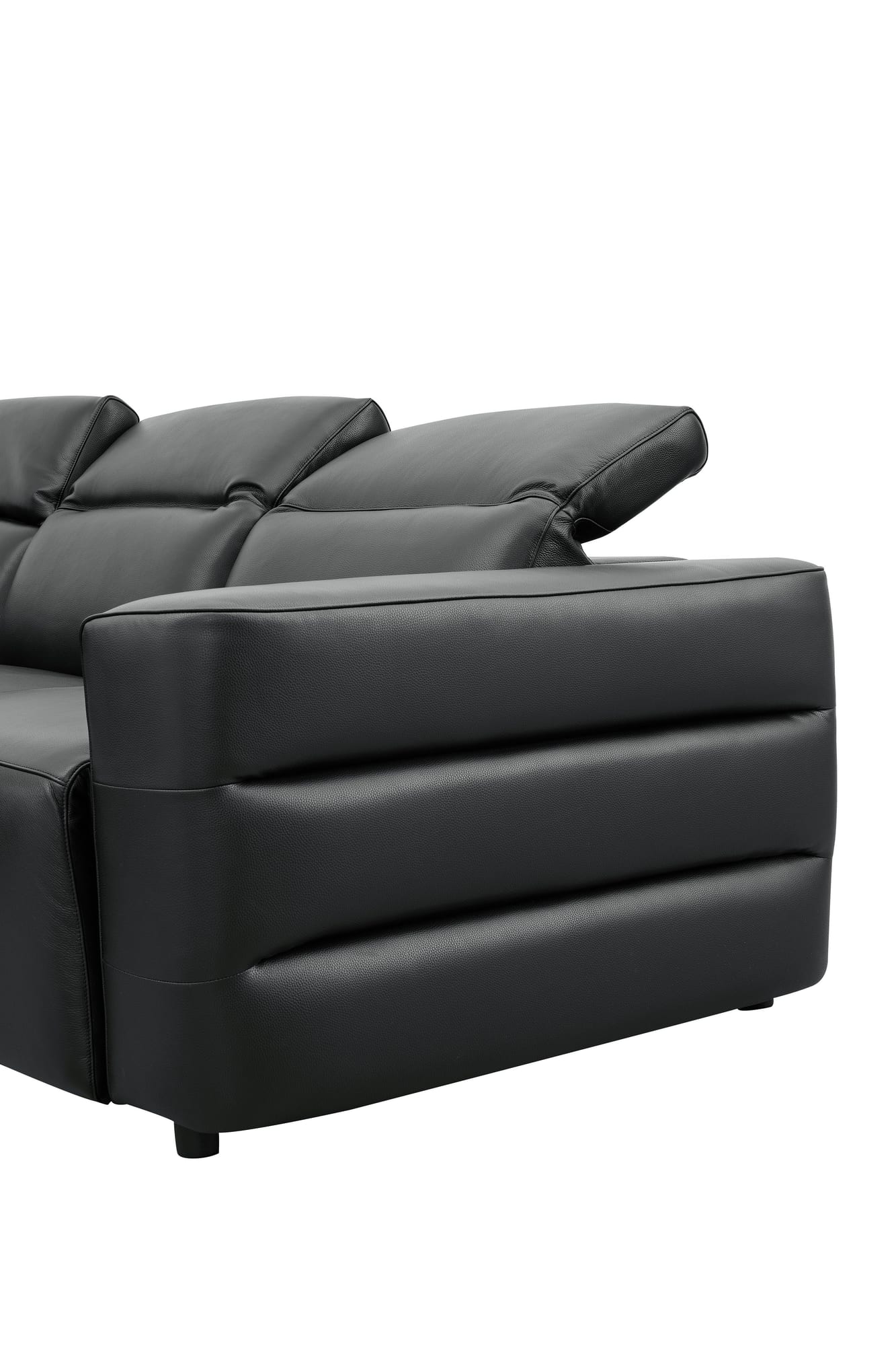Holly Black Italian Leather 6-Piece Power Reclining Corner Sectional with Console view 18