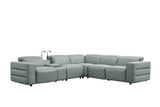 Holly Grey Italian Leather 6-Piece Power Reclining Corner Sectional with Console view 7