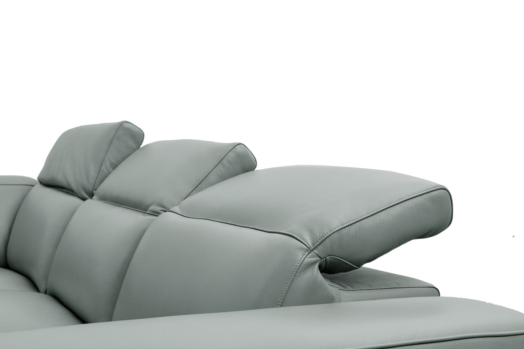 Holly Grey Italian Leather 6-Piece Power Reclining Corner Sectional with Console view 15