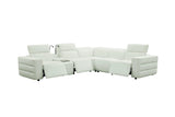 Holly White 6-Piece Italian Leather Power Reclining Sectional with Console view 2