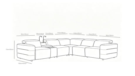 Holly White 6-Piece Italian Leather Power Reclining Sectional with Console view 20