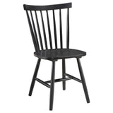 Hollyoak Windsor Black Wood Dining Side Chair side view