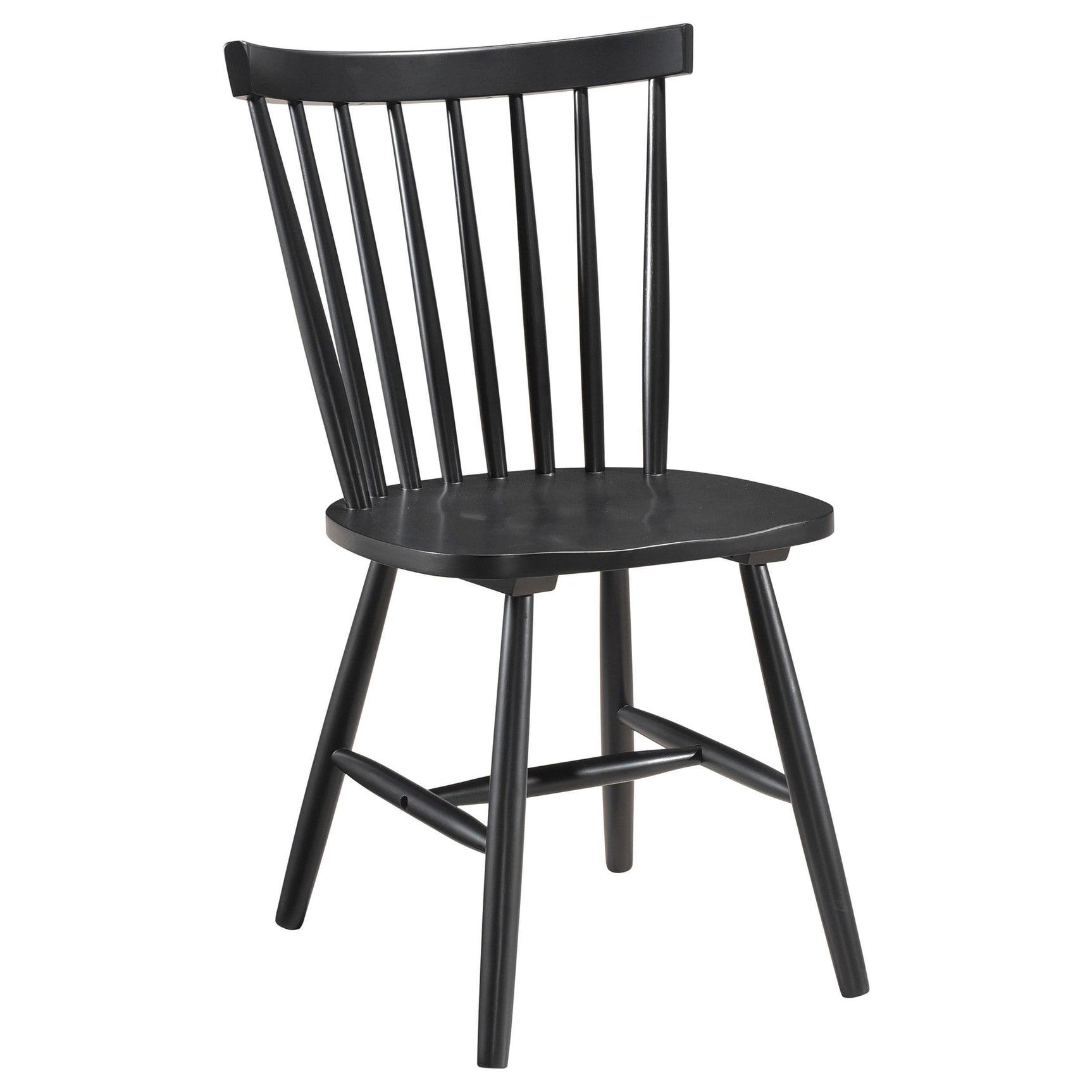 Hollyoak Windsor Black Wood Dining Side Chair side view