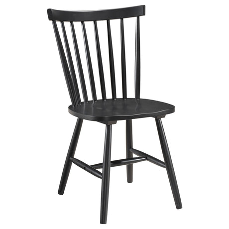 Hollyoak Windsor Black Wood Dining Side Chair side view