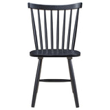 Hollyoak Windsor Black Wood Dining Side Chair detail on spindle back
