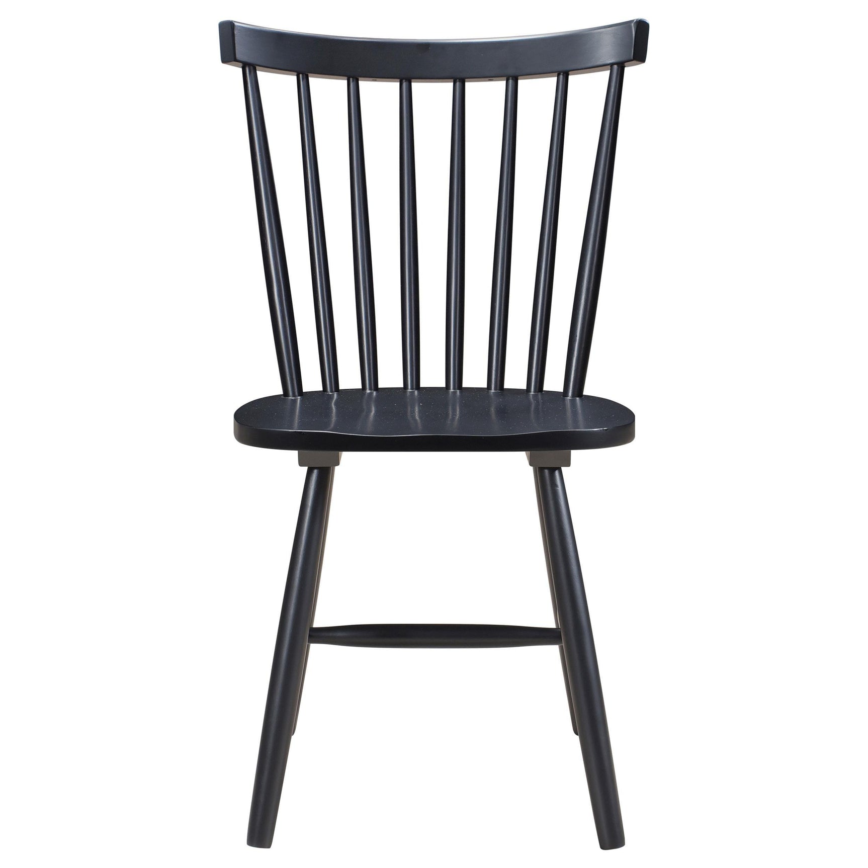 Hollyoak Windsor Black Wood Dining Side Chair detail on spindle back