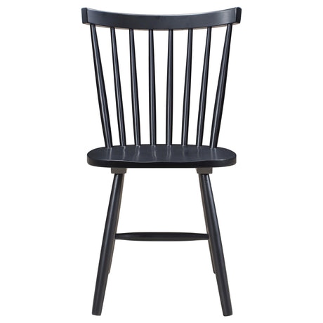 Hollyoak Windsor Black Wood Dining Side Chair detail on spindle back