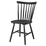 Hollyoak Windsor Black Wood Dining Side Chair seat view