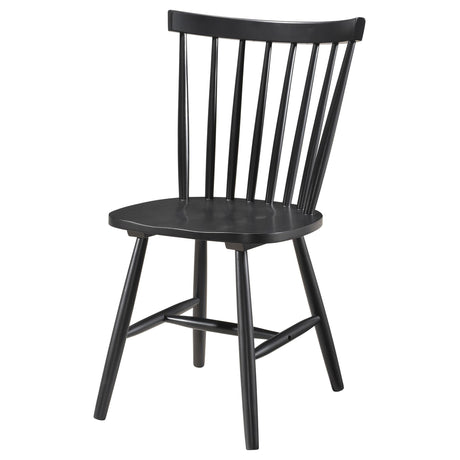 Hollyoak Windsor Black Wood Dining Side Chair seat view