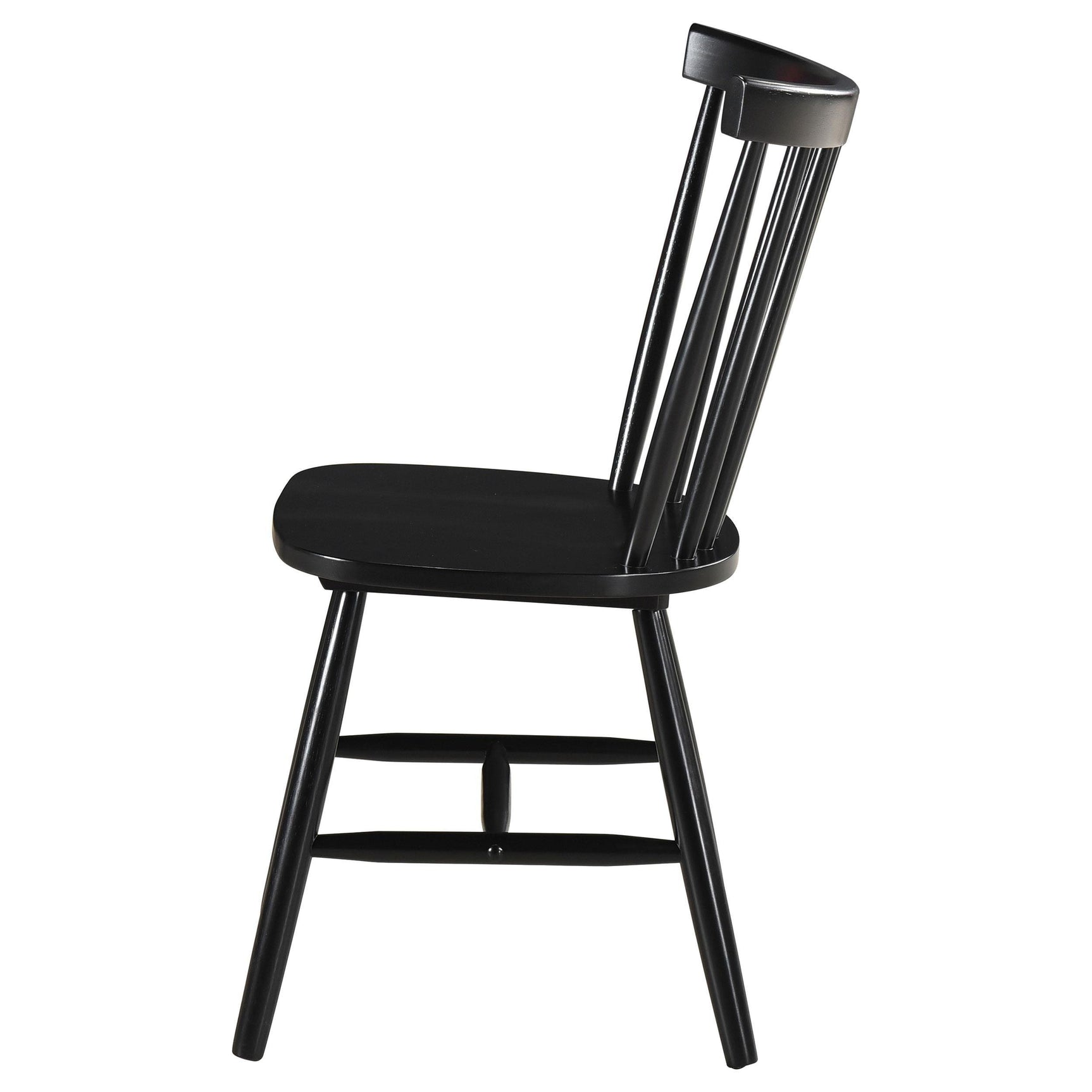 Hollyoak Windsor Black Wood Dining Side Chair leg detail
