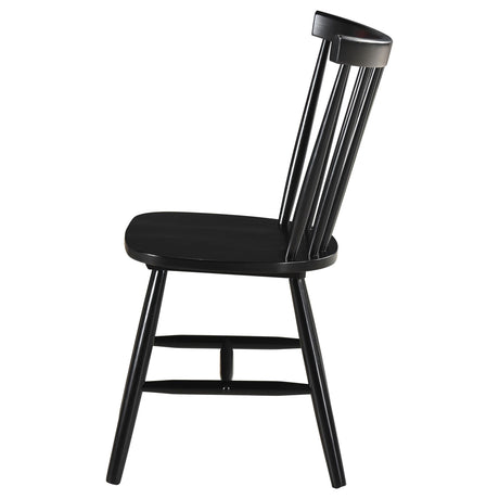 Hollyoak Windsor Black Wood Dining Side Chair leg detail