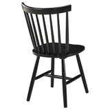 Hollyoak Windsor Black Wood Dining Side Chair on dining room setting