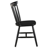 Hollyoak Windsor Black Wood Dining Side Chair close-up of finish