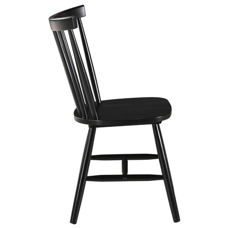 Hollyoak Windsor Black Wood Dining Side Chair close-up of finish