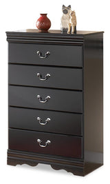 Close-up main view of black sleigh bed frame