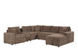 Hunter Mocha Sectional sofa front view in mocha fabric