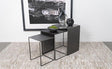 Imez 3-Piece Rectangular Grey Metal Nesting Tables angled view