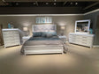 Ser White Upholstered Tufted Panel Bedroom Set main bed view