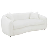 Side view of Isabella 2-Piece Faux Sheepskin Upholstered Sofa Set