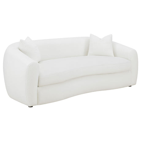 Side view of Isabella 2-Piece Faux Sheepskin Upholstered Sofa Set