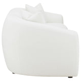 Side angle shot of loveseat from Isabella set