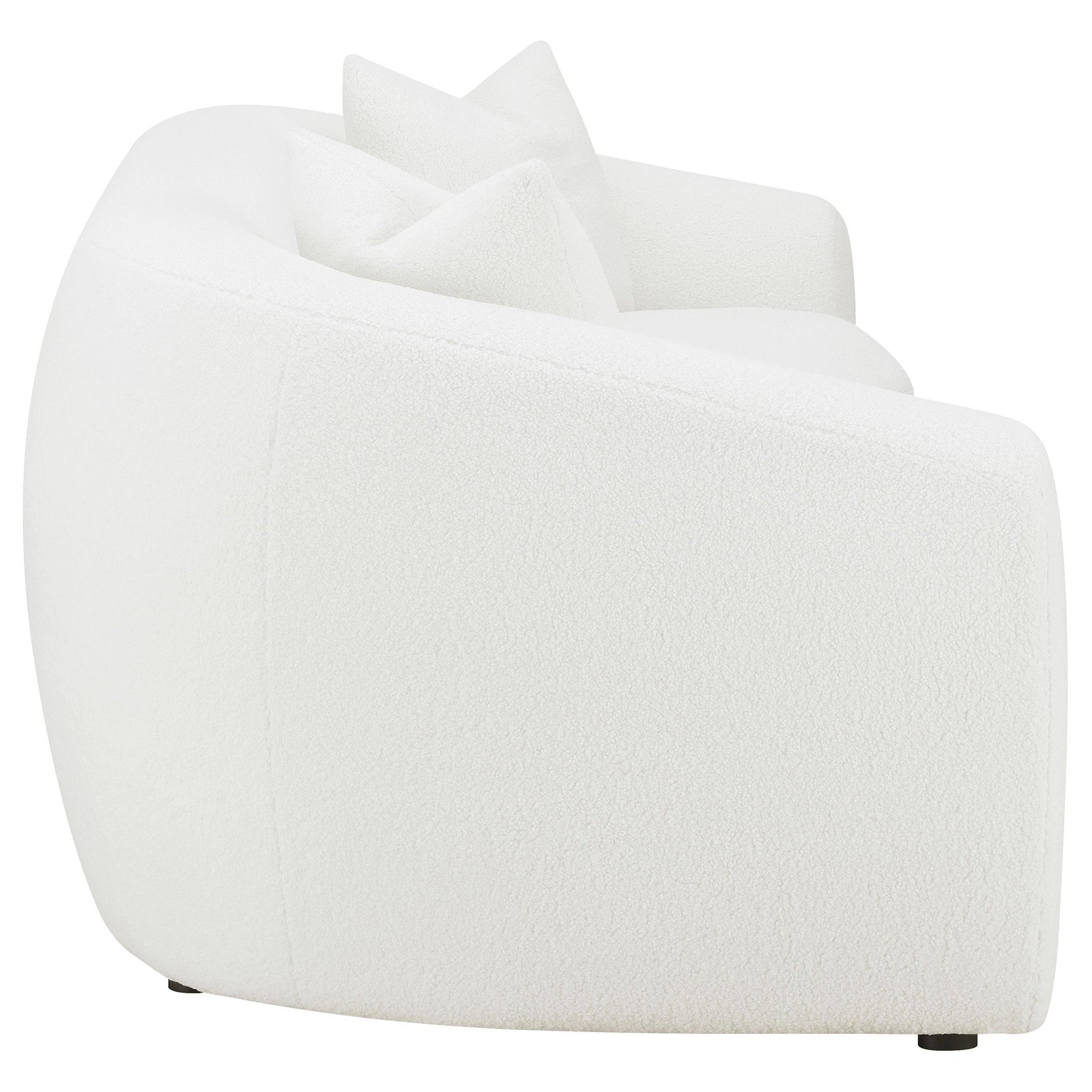 Side angle shot of loveseat from Isabella set