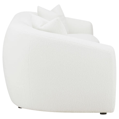 Side angle shot of loveseat from Isabella set