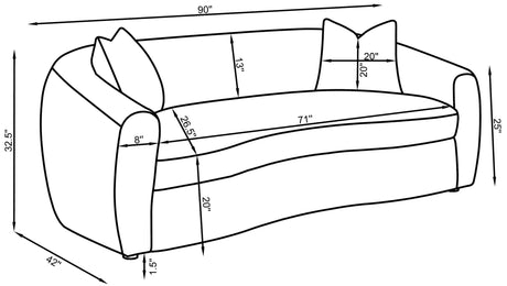 Close-up of sofa fabric and seat contours