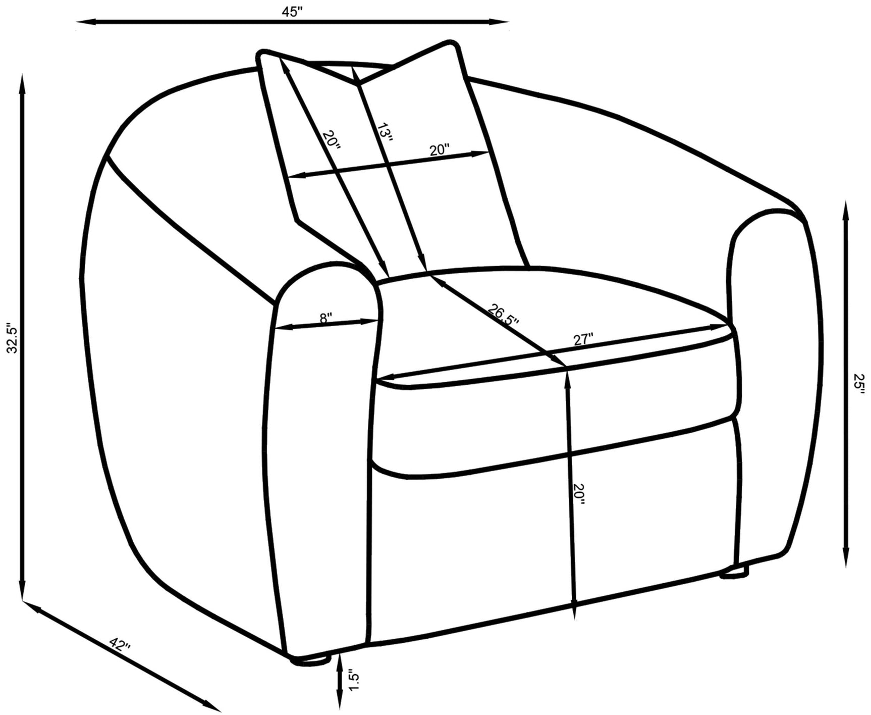 Side view showing silhouette and plush cushions of Isabella sofa