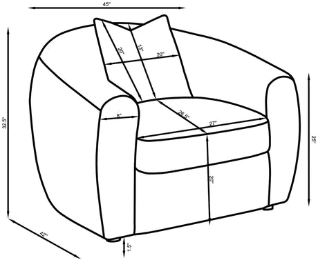 Side view showing silhouette and plush cushions of Isabella sofa