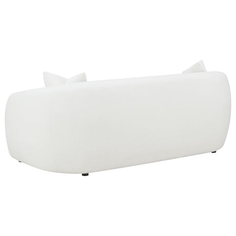 Main view of Isabella sofa set showing soft cushioned seats in natural color