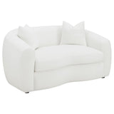 Side angle of Isabella sofa showcasing plush upholstery and frame