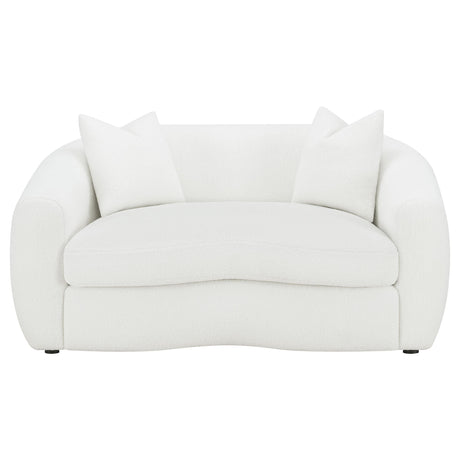 Close-up detail of seat texture and stitching on Isabella sofa set