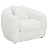 Side perspective highlighting sofa arm and cushion depth